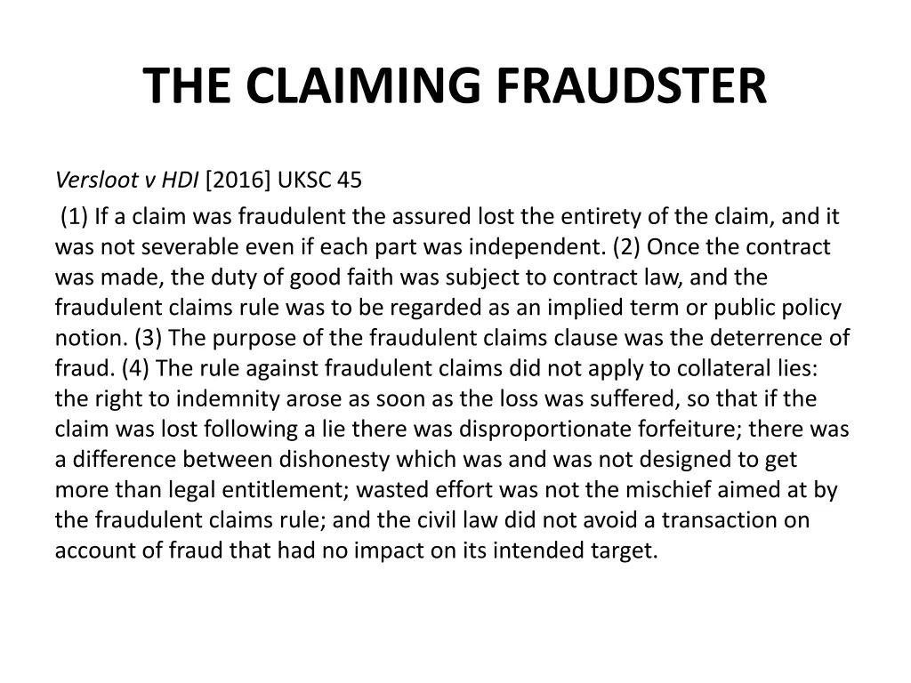 the claiming fraudster