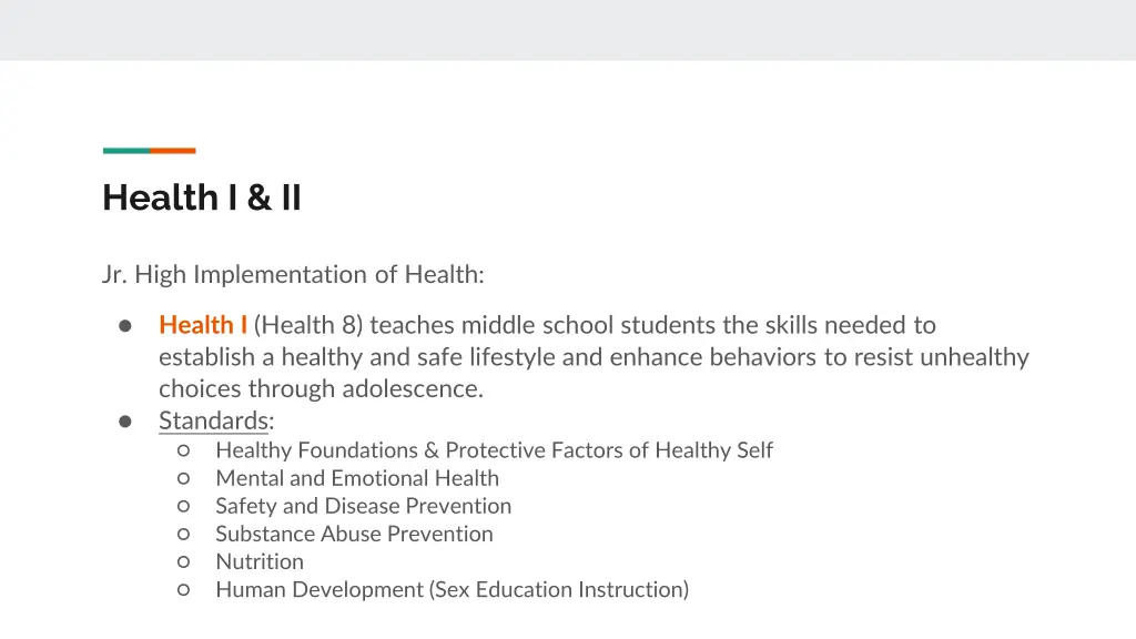 health i ii