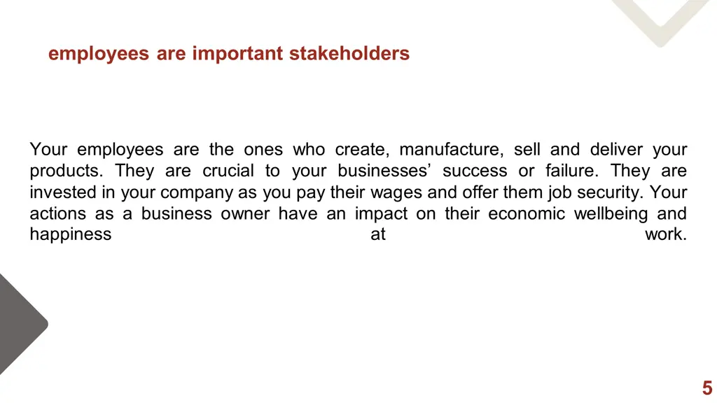 employees are important stakeholders