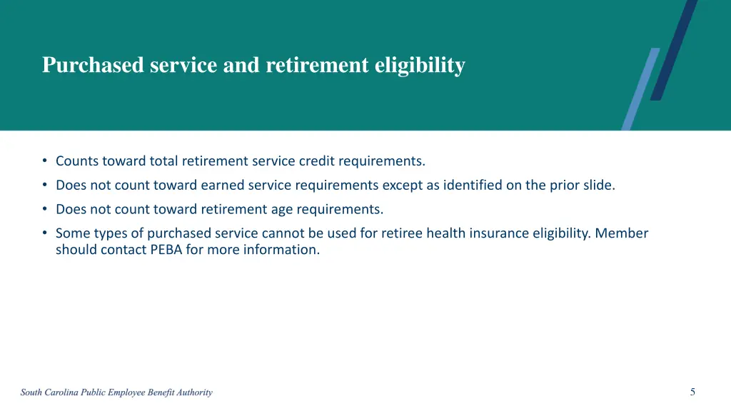 purchased service and retirement eligibility