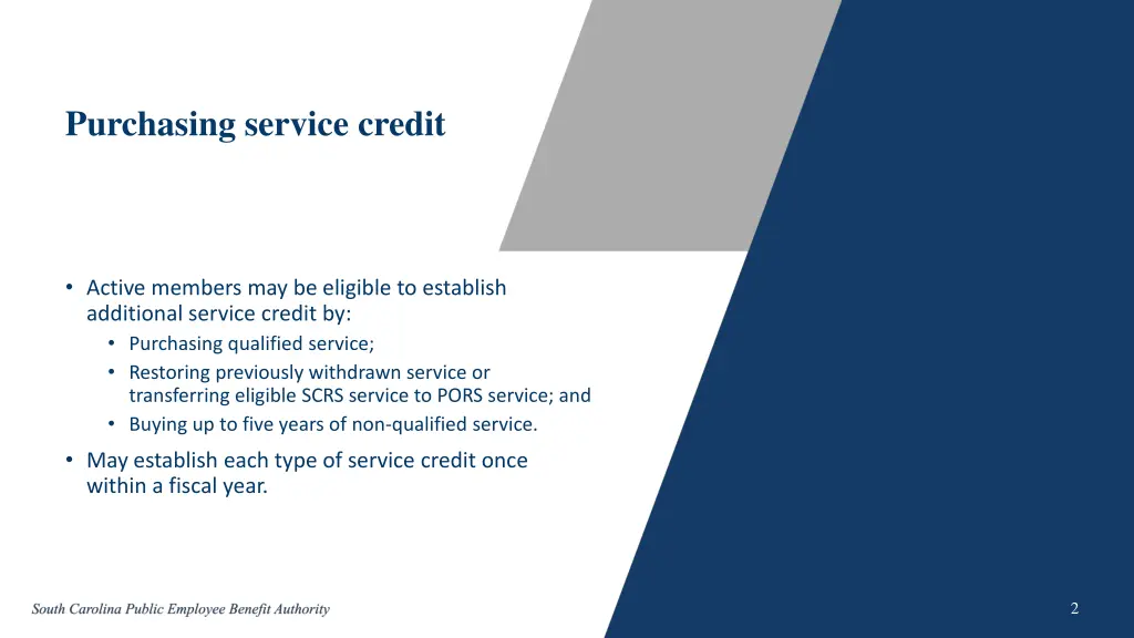 purchasing service credit