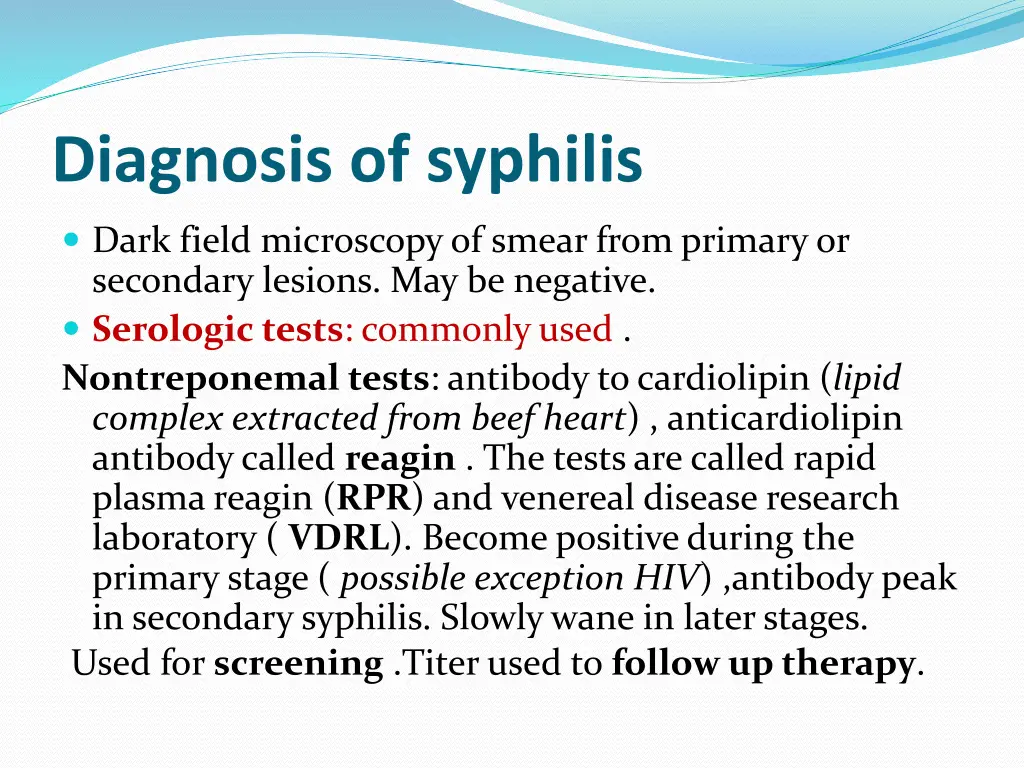 diagnosis of syphilis