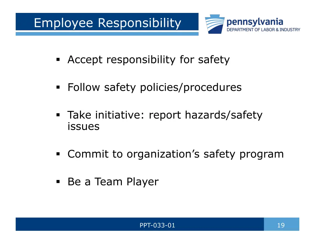 employee responsibility