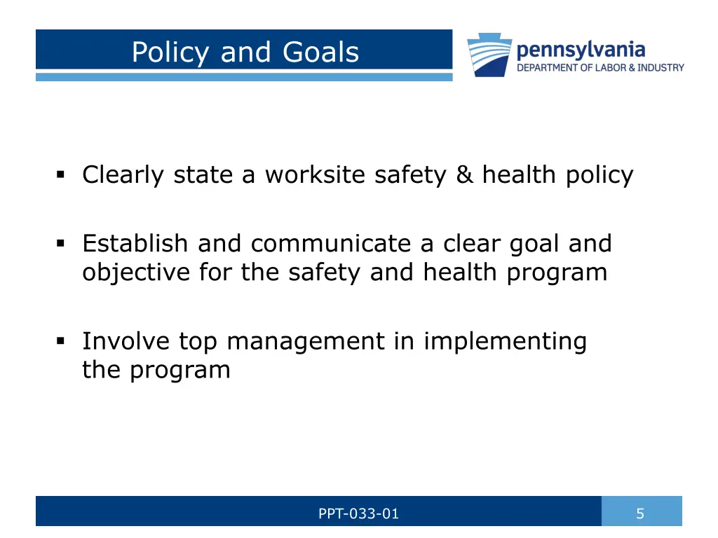 policy and goals