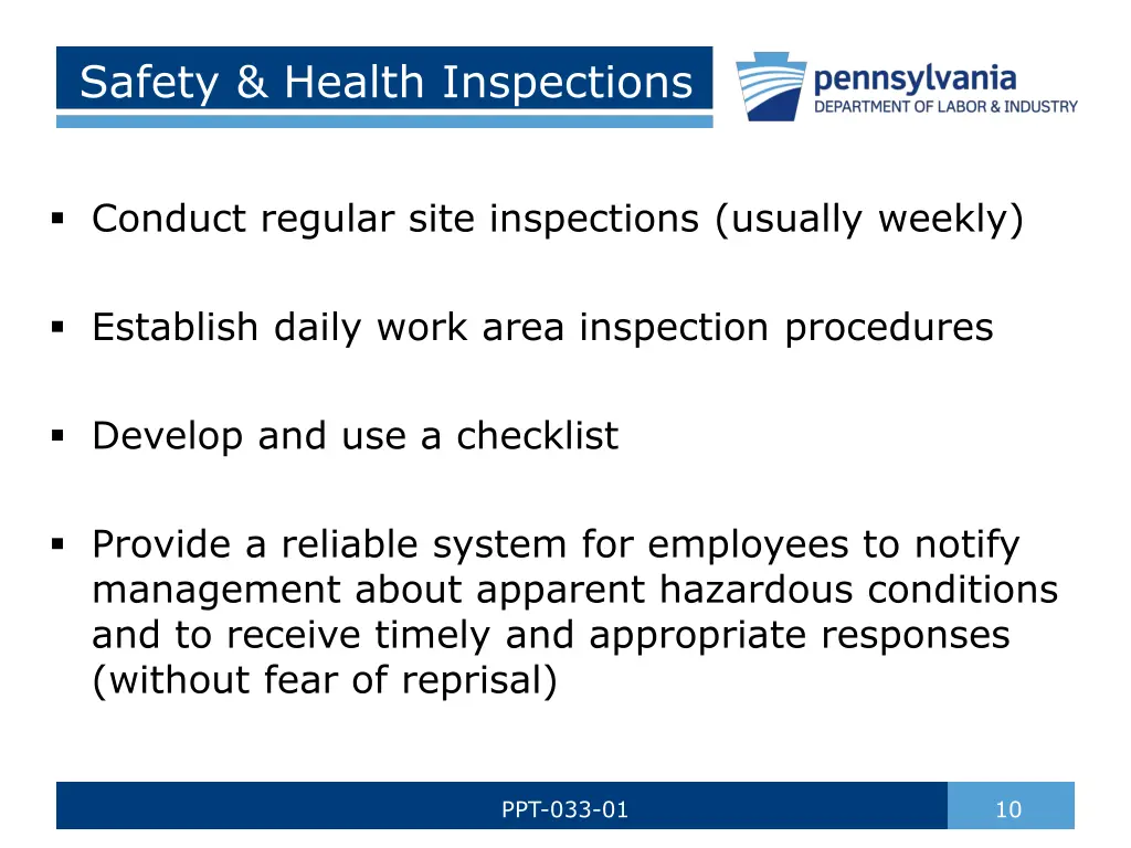 safety health inspections