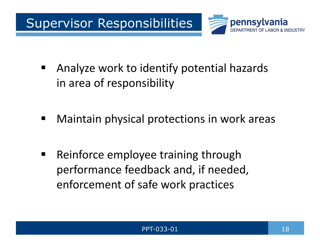 supervisor responsibilities