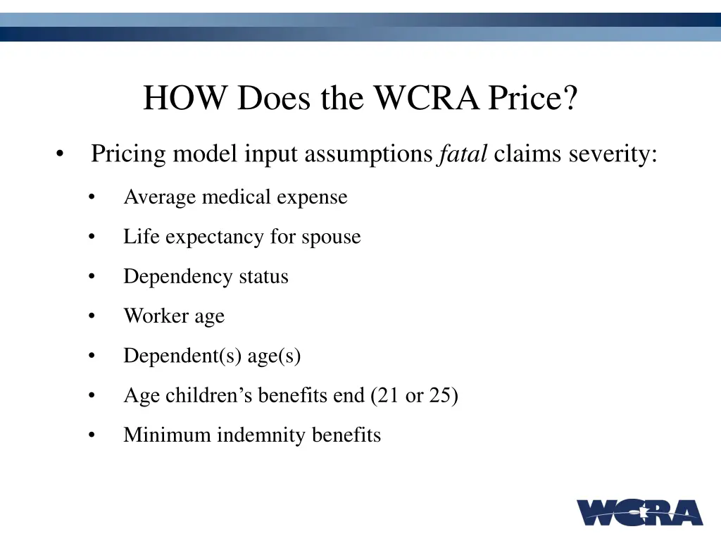 how does the wcra price 3