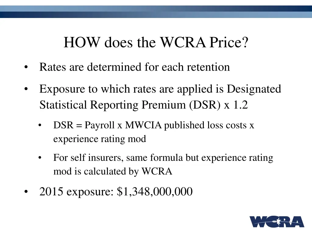 how does the wcra price