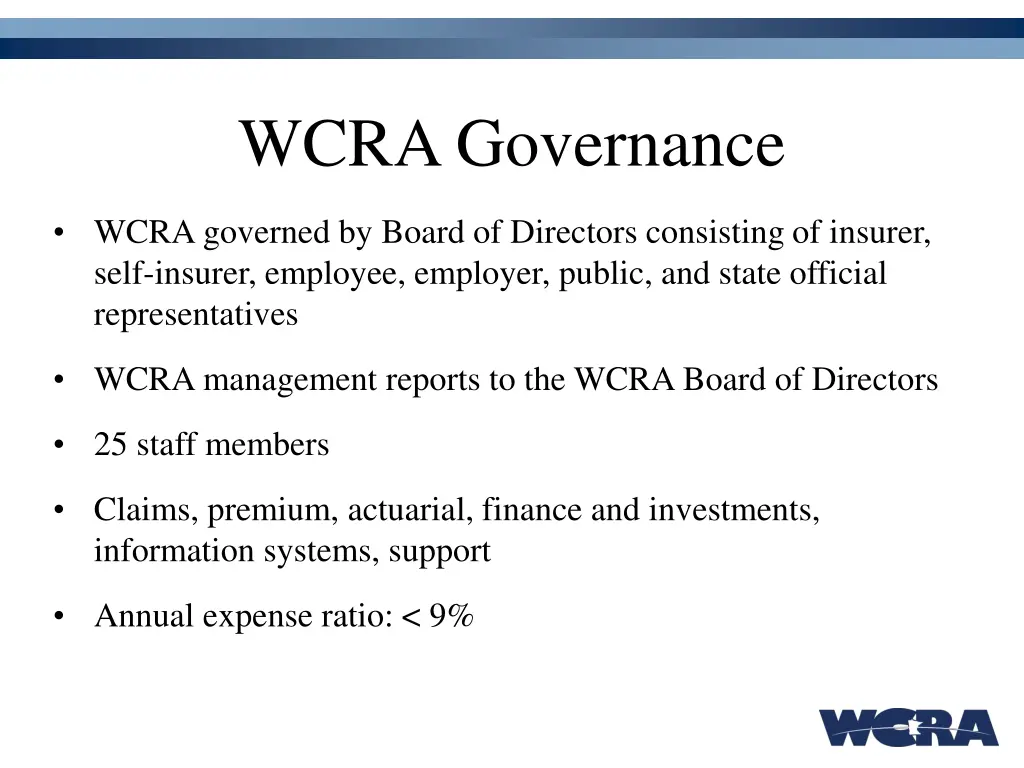wcra governance