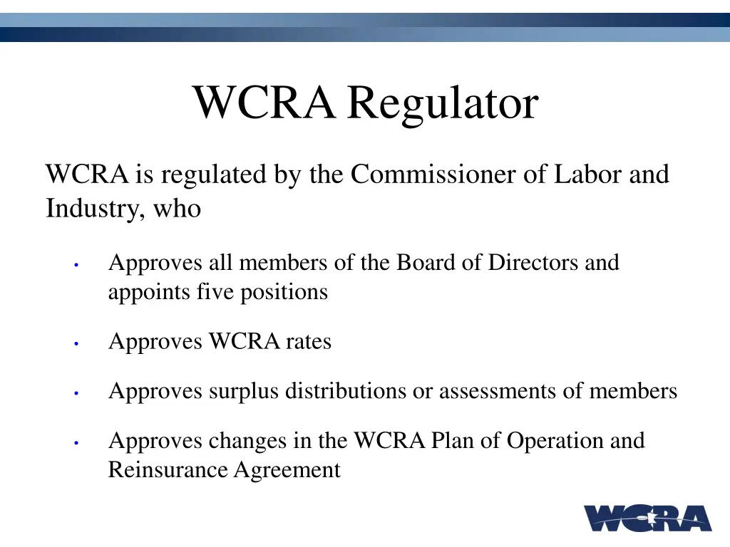 wcra regulator