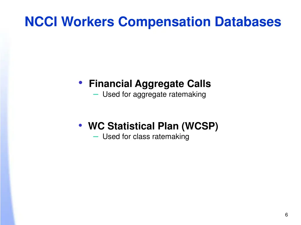 ncci workers compensation databases