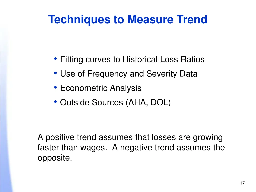 techniques to measure trend