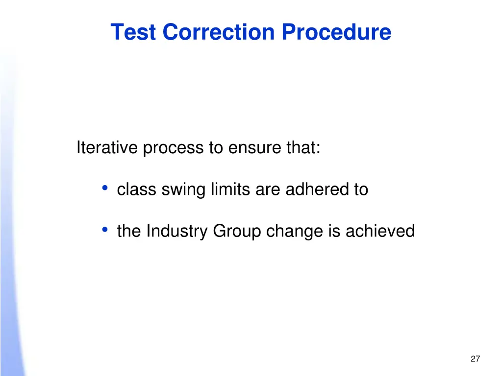 test correction procedure