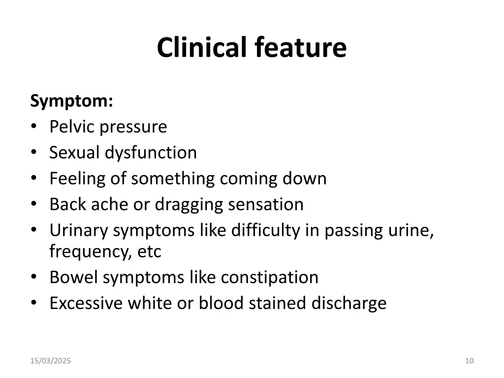 clinical feature