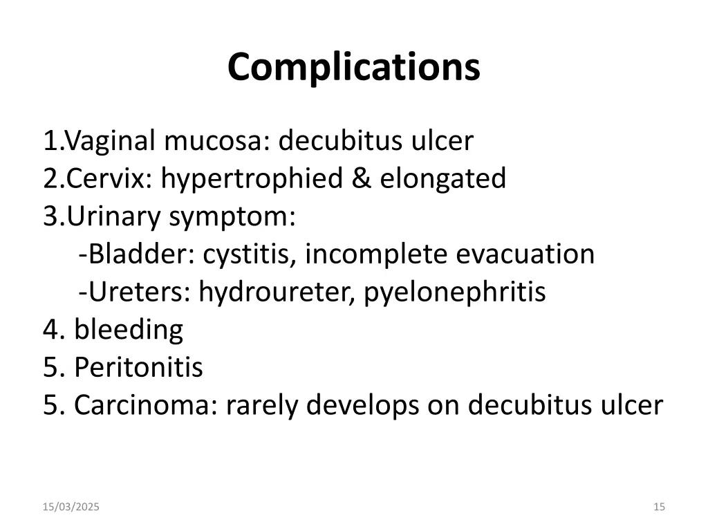 complications