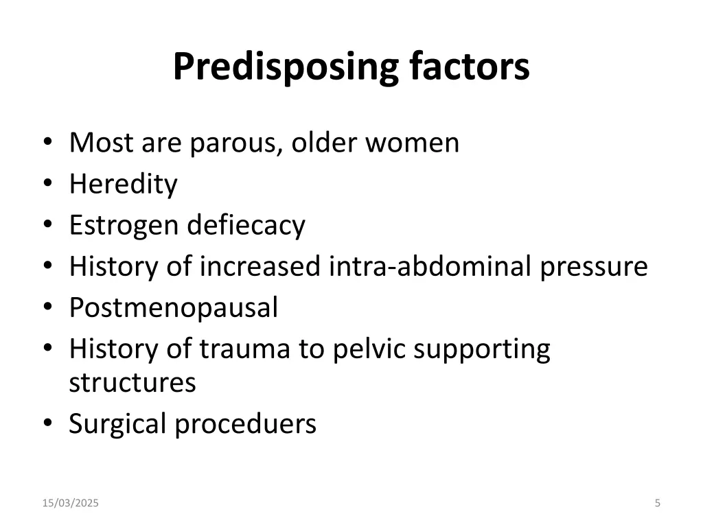 predisposing factors