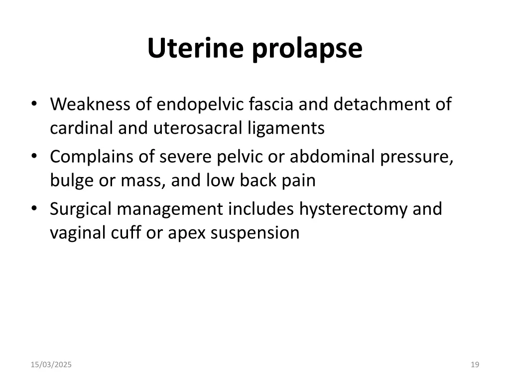 uterine prolapse