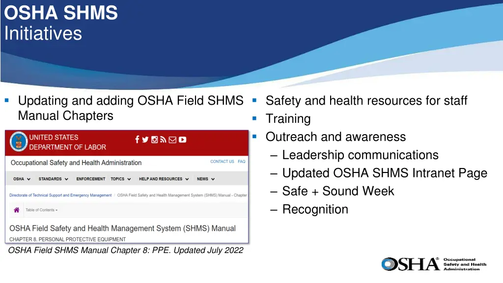 osha shms initiatives