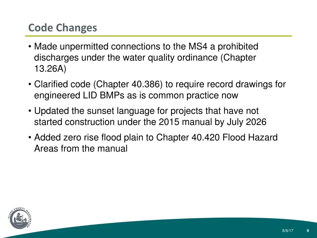 code changes