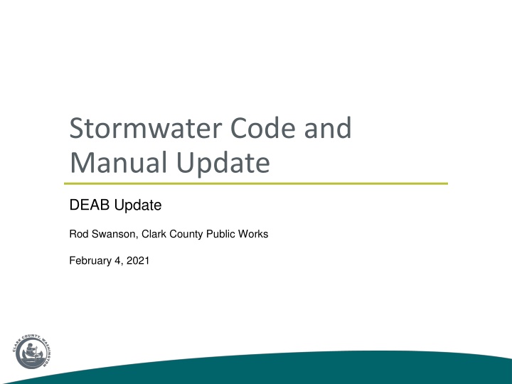 stormwater code and manual update