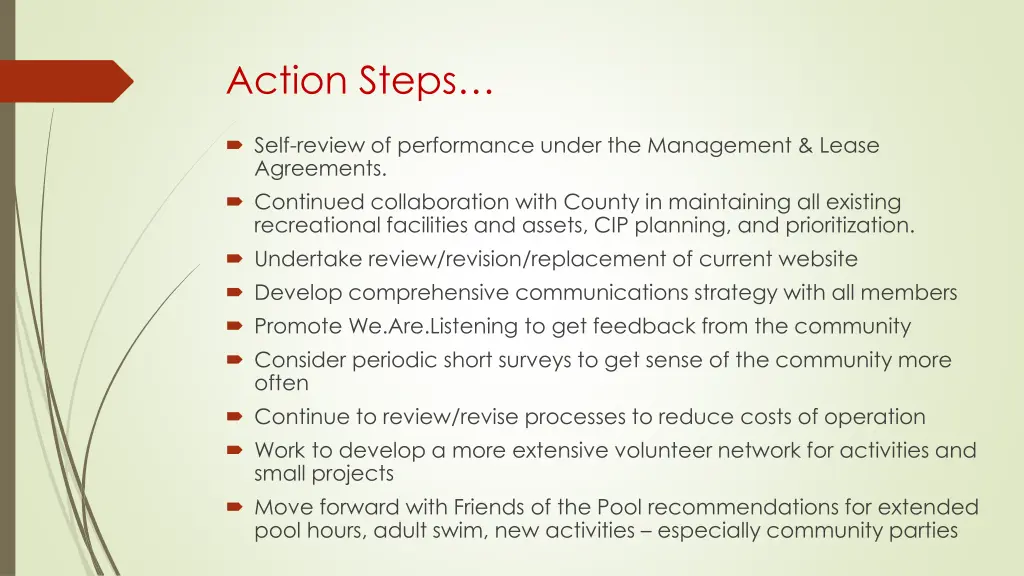 action steps