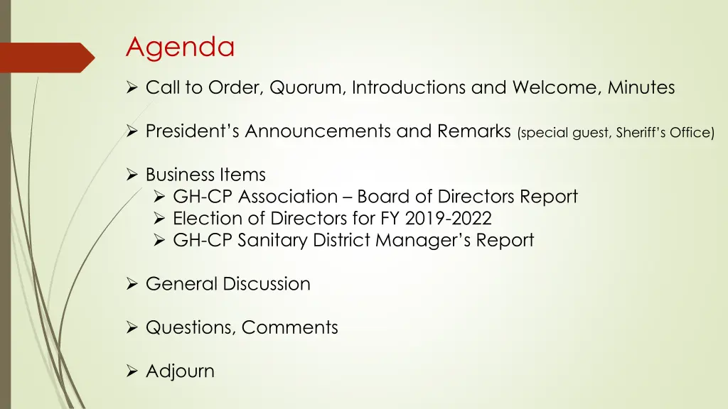 agenda