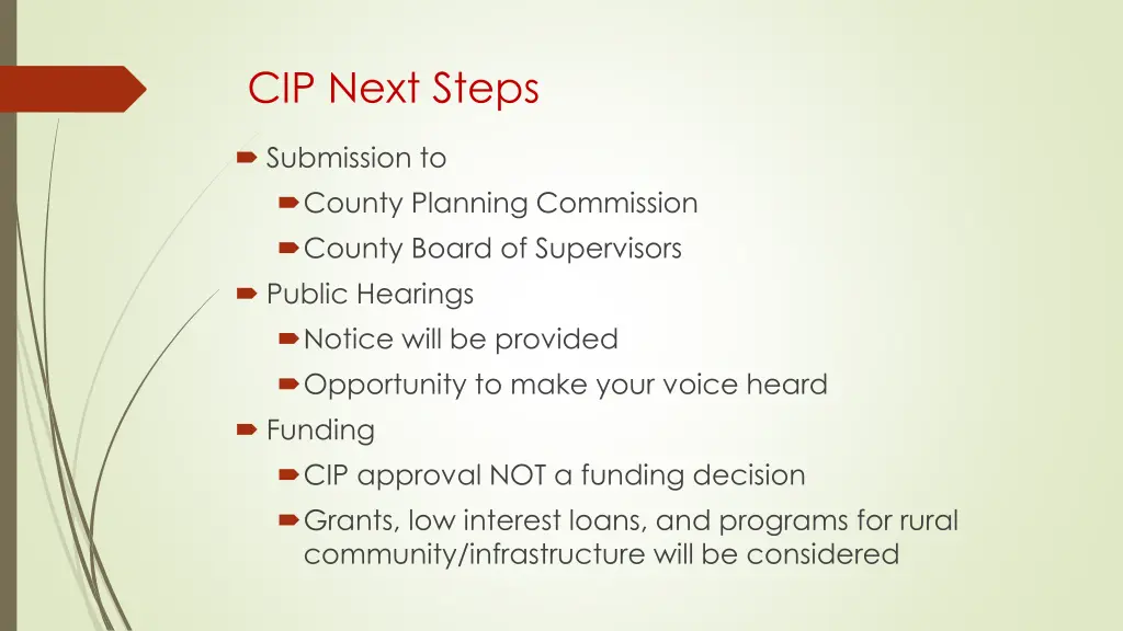 cip next steps
