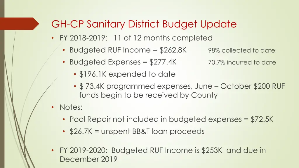 gh cp sanitary district budget update fy 2018