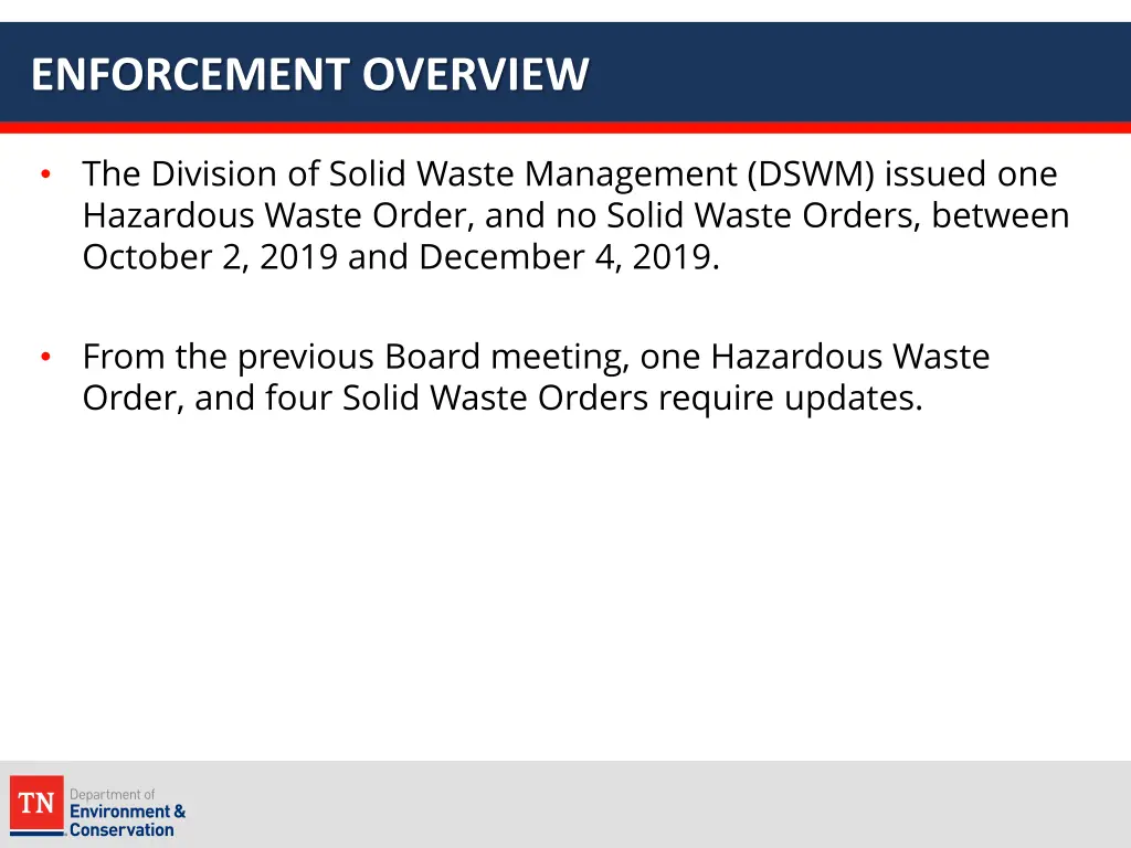 enforcement overview