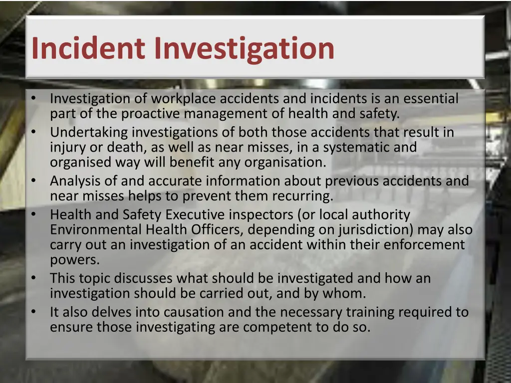 incident investigation