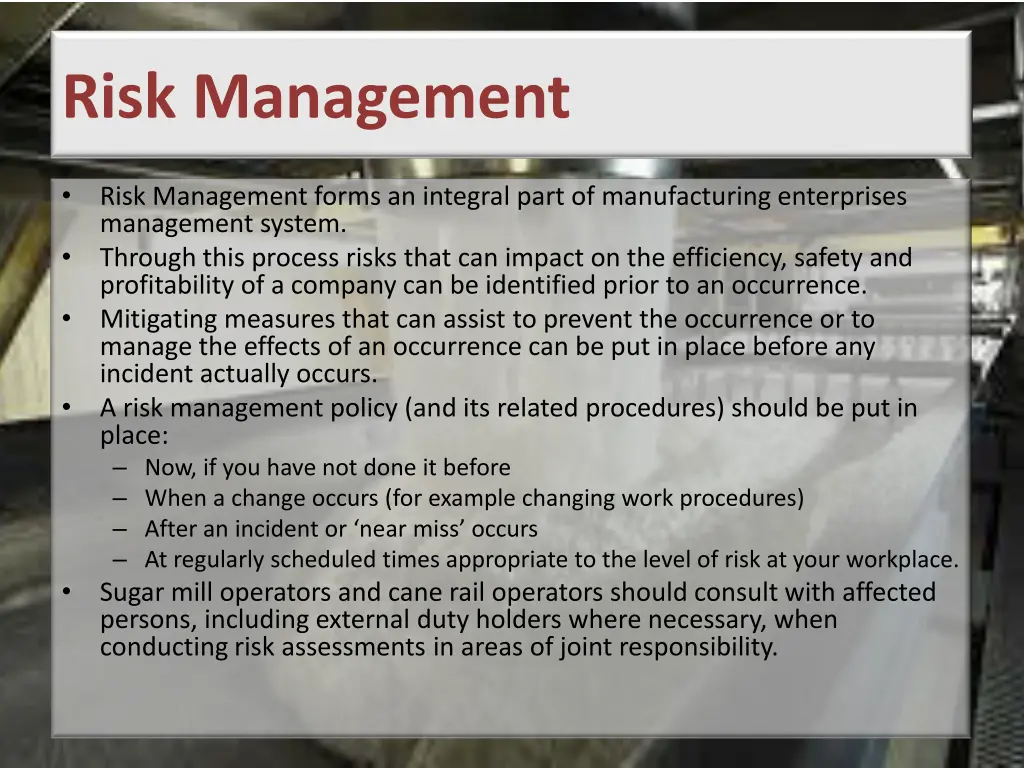 risk management