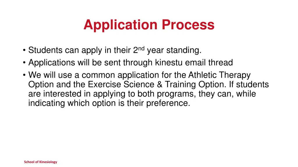application process