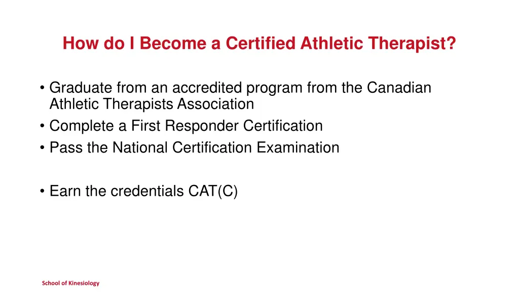how do i become a certified athletic therapist