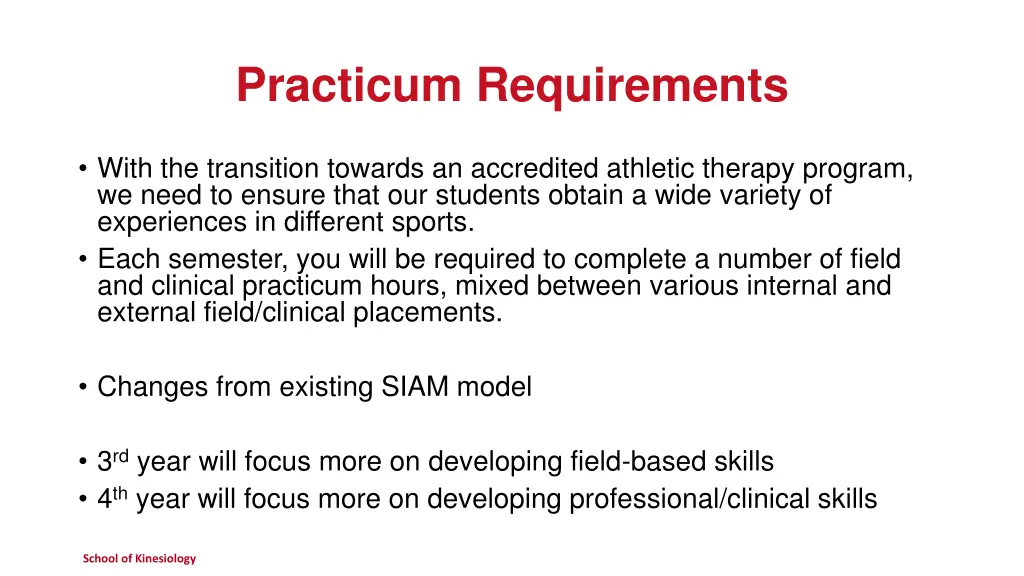practicum requirements