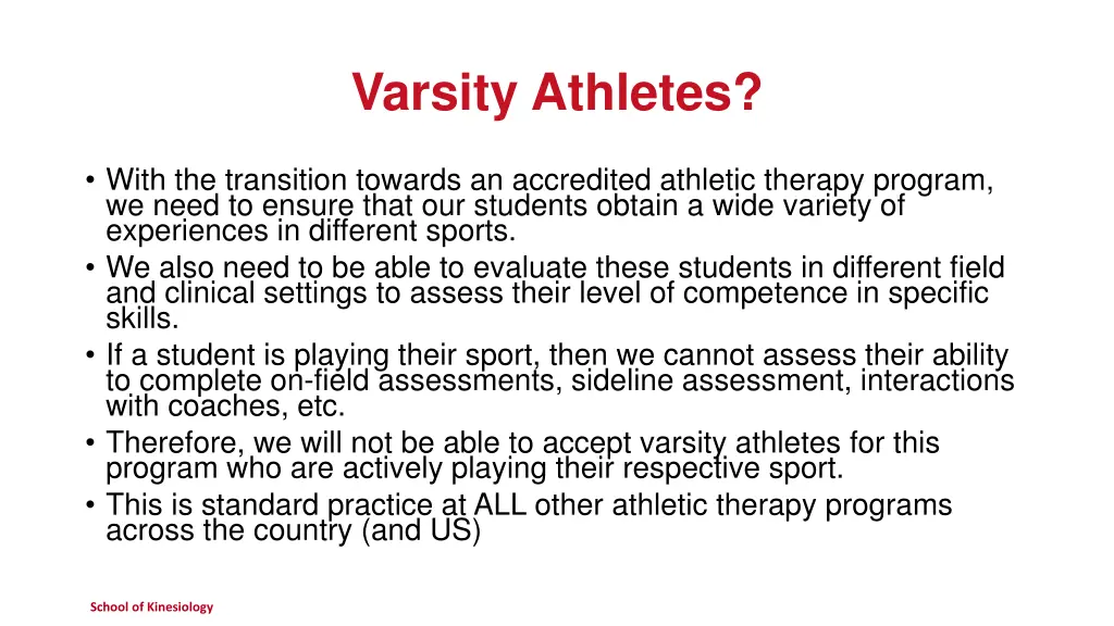 varsity athletes