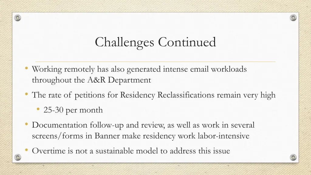 challenges continued 1