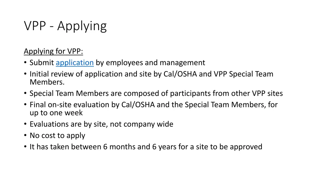 vpp applying