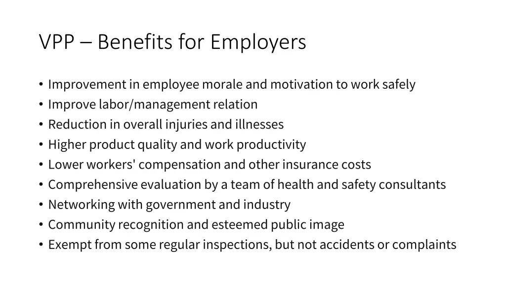 vpp benefits for employers