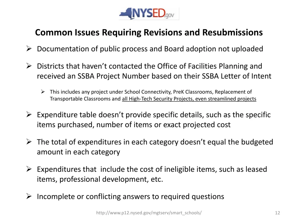 common issues requiring revisions