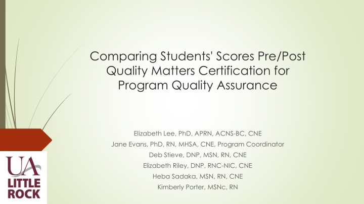 comparing students scores pre post quality