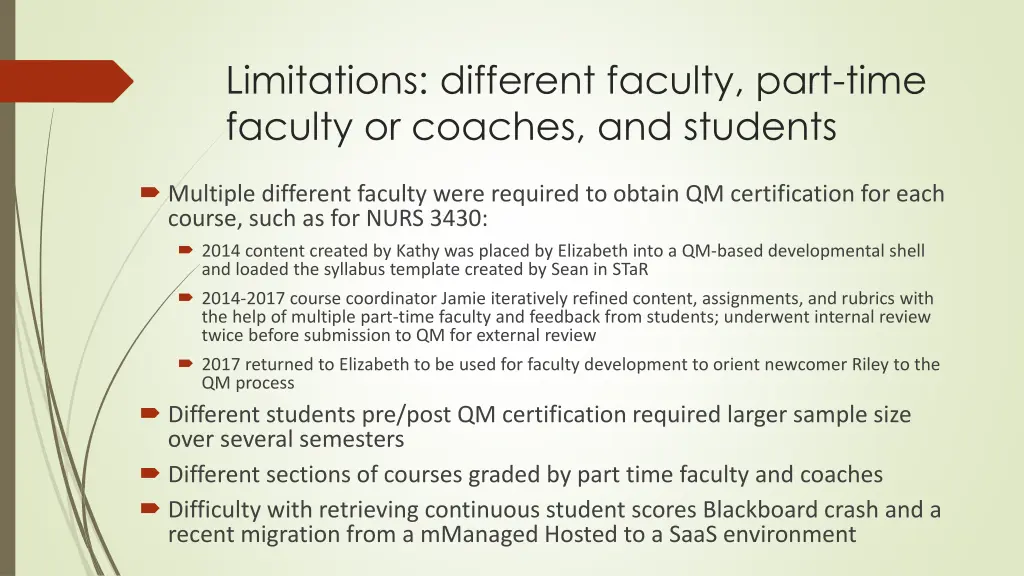 limitations different faculty part time faculty