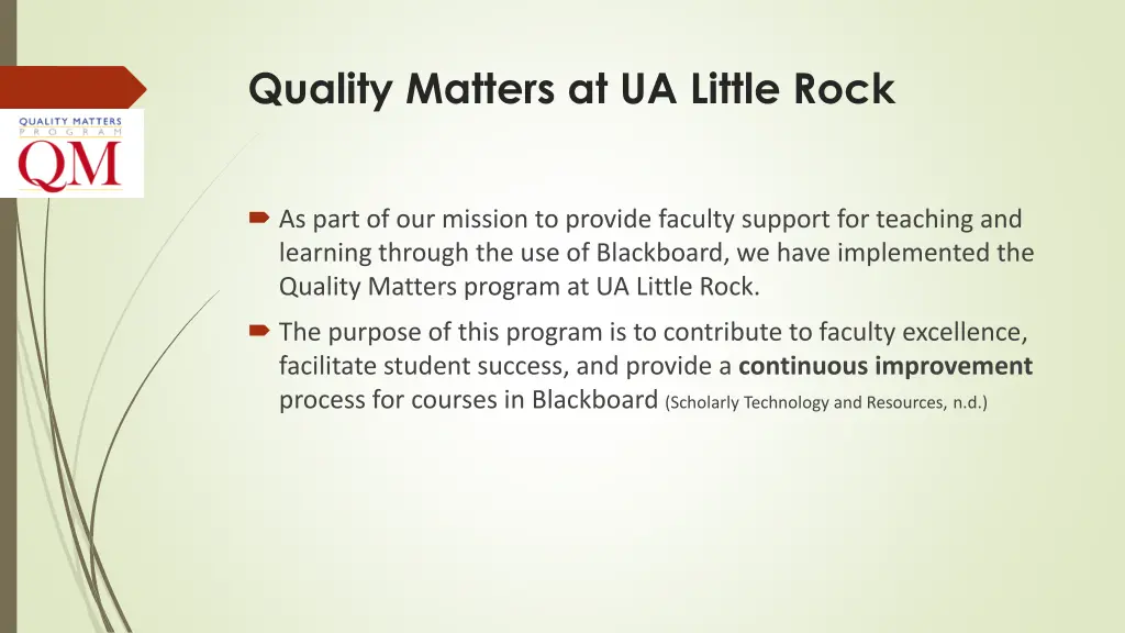 quality matters at ua little rock