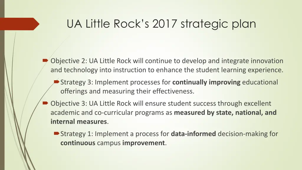 ua little rock s 2017 strategic plan