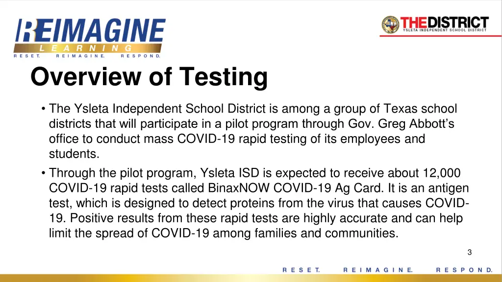 overview of testing