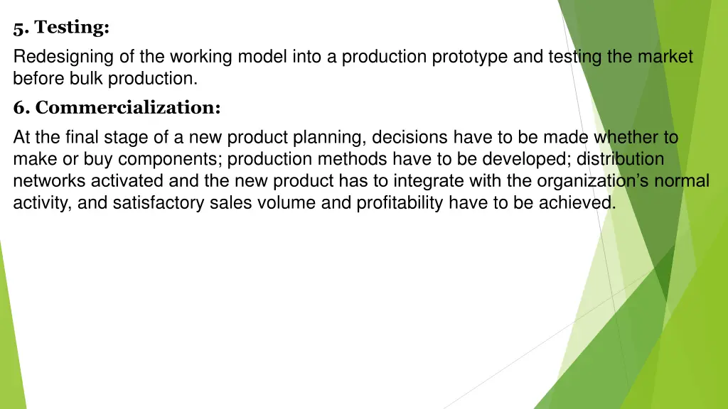 5 testing redesigning of the working model into