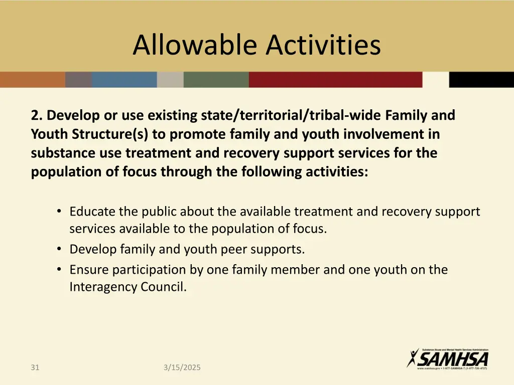 allowable activities 2