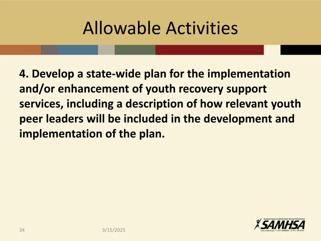allowable activities 5