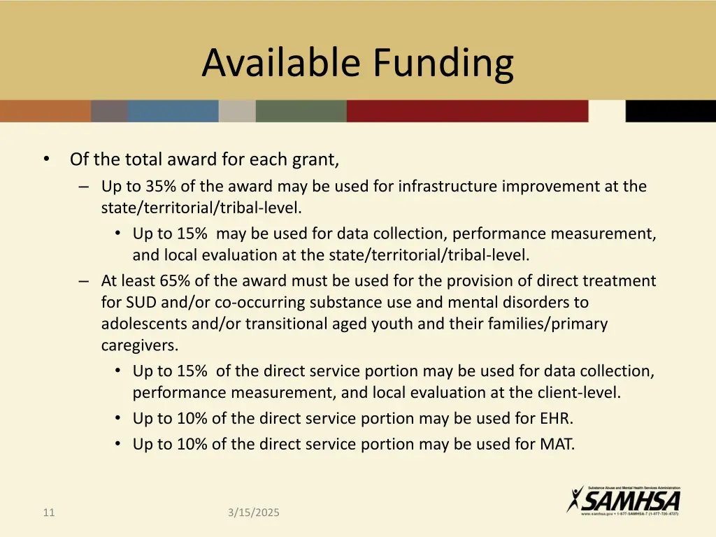 available funding 1
