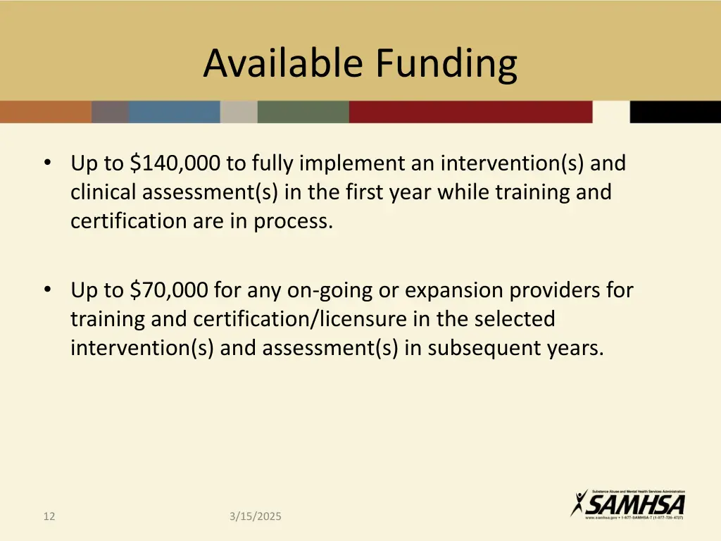 available funding 2
