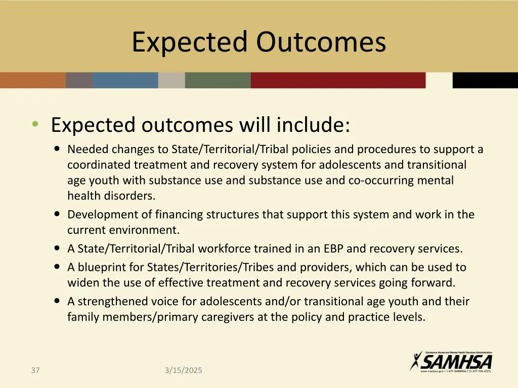 expected outcomes